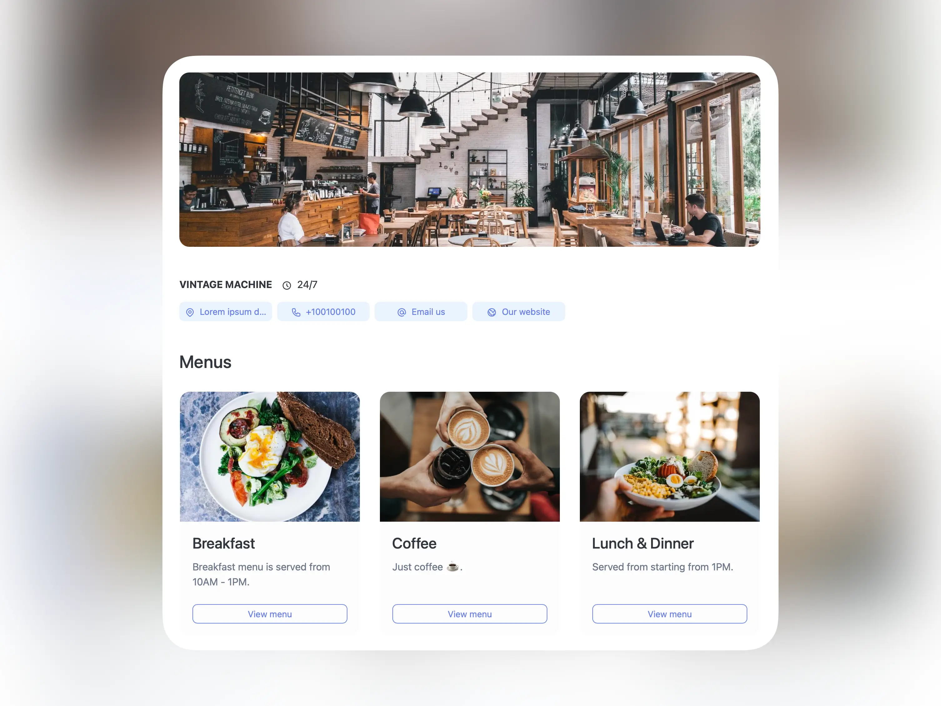 Dashboard za upravljanje digitalnim menijem